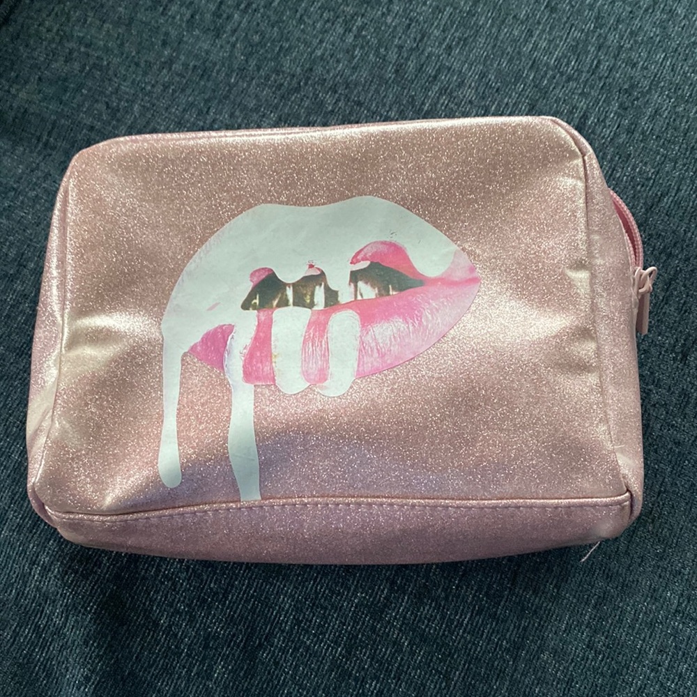 Kylie Cosmetics pink makeup bag